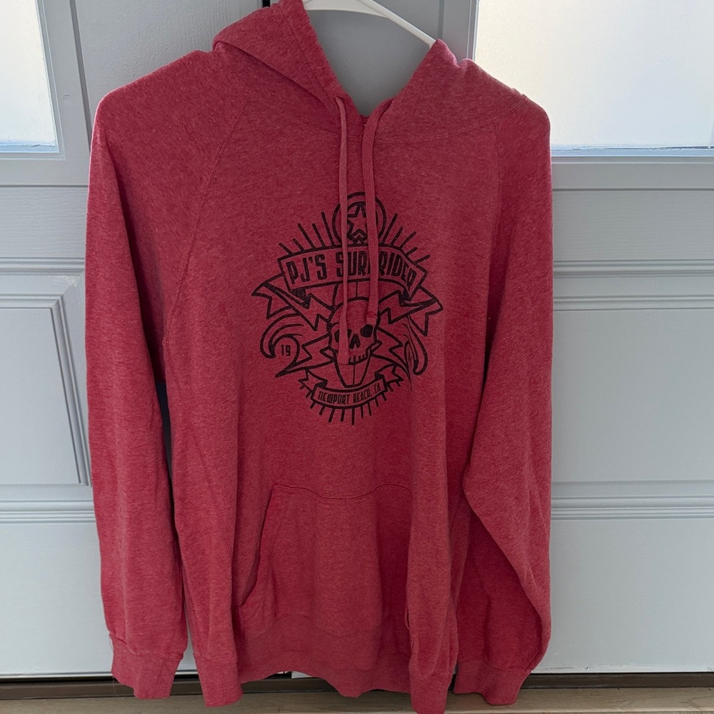 Red Graphic Hooded Sweatshirt - Newport Beach CA